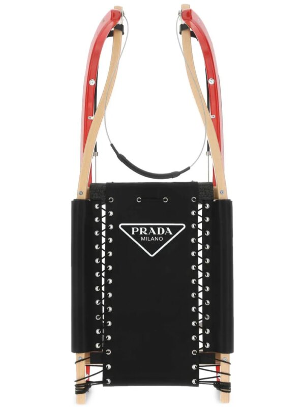 Prada grenouillère à logo imprimé - Noir