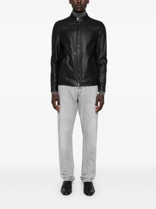 Michael Kors Bikerjack met hoge hals - Zwart