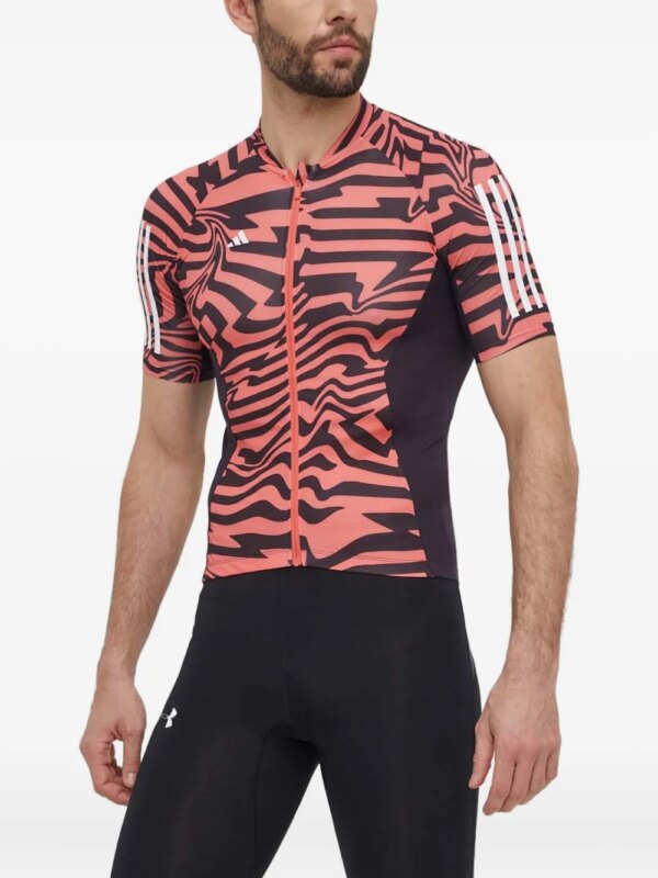 adidas t-shirt imprimé à fermeture zippée - Rouge