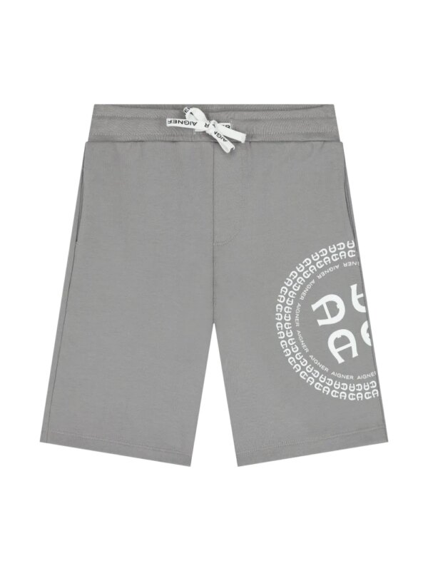 Aigner Kids short de sport à imprimé graphique - Gris