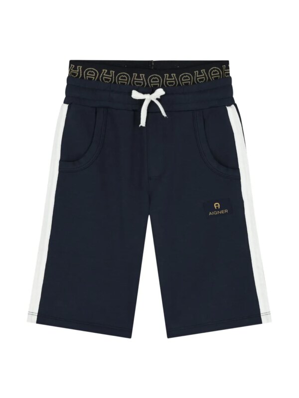 Aigner Kids short de sport à logo appliqué - Bleu