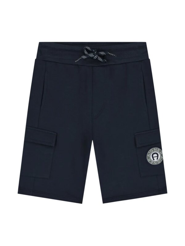 Aigner Kids short de sport à logo appliqué - Bleu
