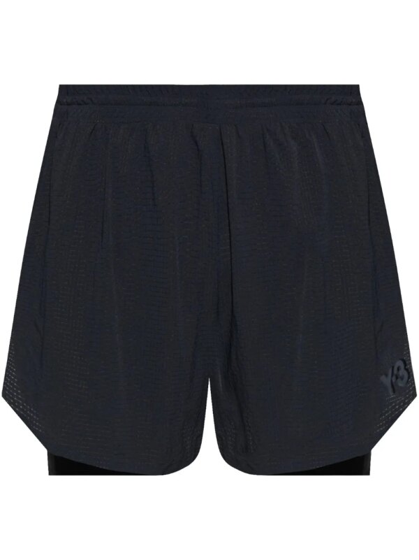 Y-3 short de sport à logo imprimé - Noir
