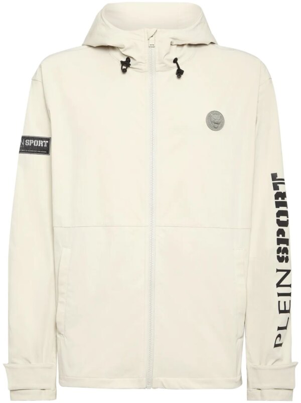 Plein Sport coupe-vent à logo imprimé - Gris