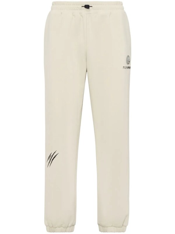 Plein Sport pantalon de jogging à logo imprimé - Gris