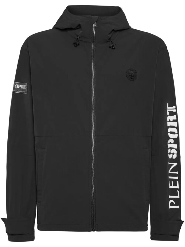 Plein Sport veste à logo imprimé - Noir