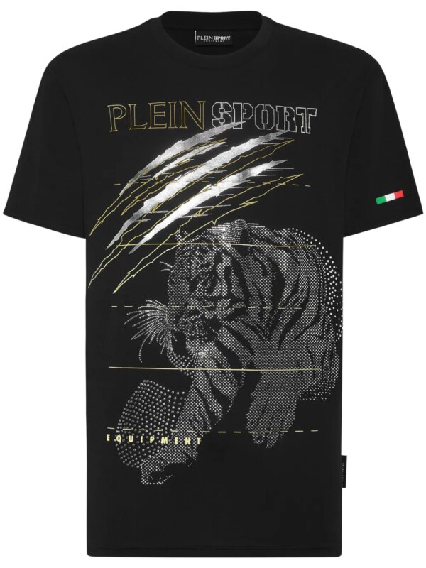 Plein Sport t-shirt à motif tigre - Noir