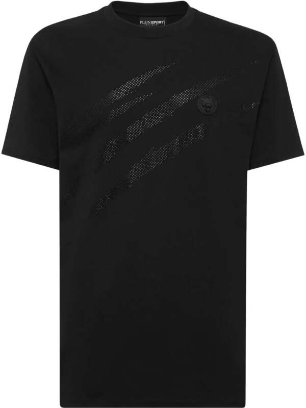 Plein Sport t-shirt à imprimé griffures - Noir