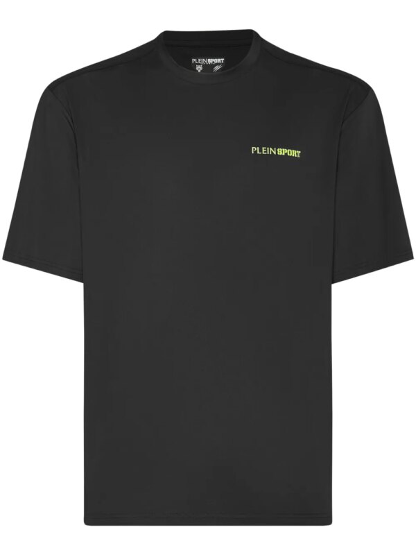 Plein Sport t-shirt à fines nervures - Noir