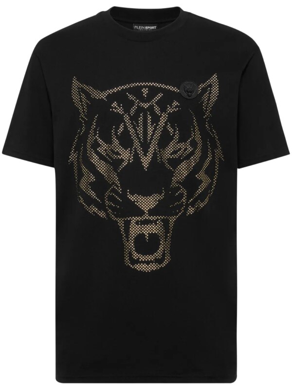 Plein Sport t-shirt à motif tigre - Noir