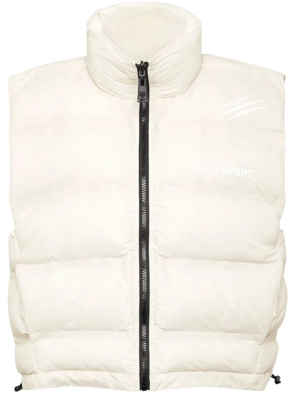 Plein Sport gilet matelassé à imprimé Scratch - Gris