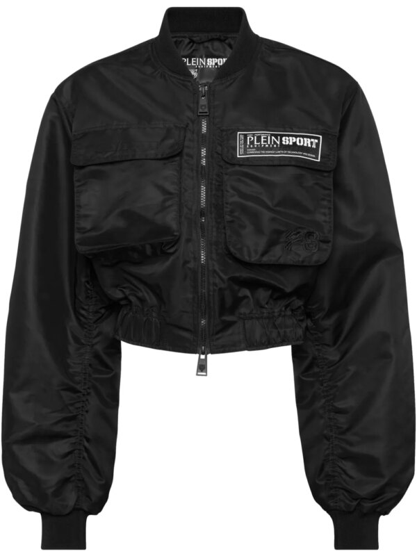 Plein Sport veste bomber à coupe crop - Noir