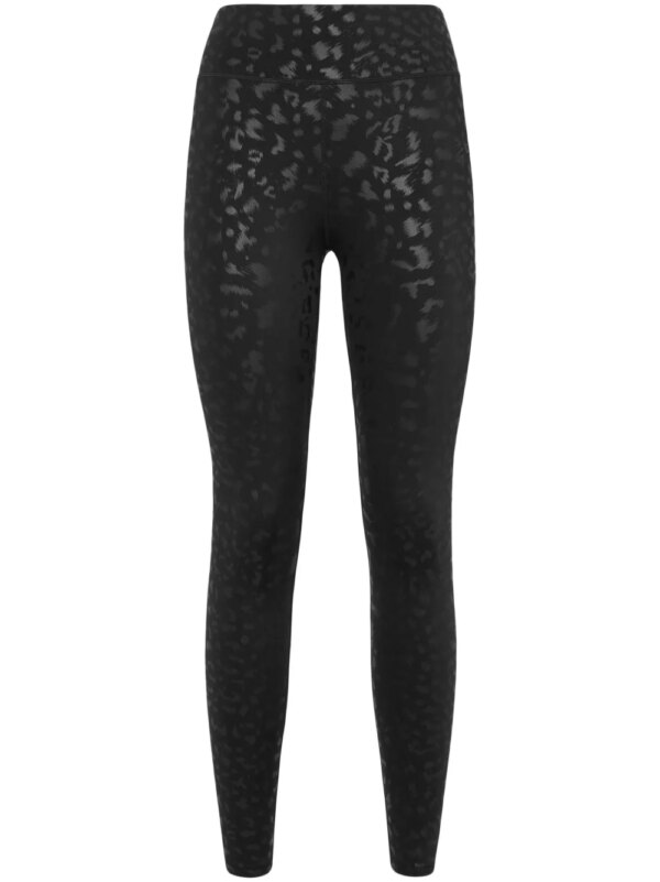 Plein Sport legging à imprimé léopard - Noir