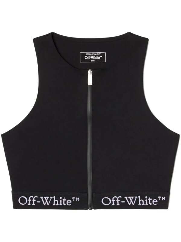 Off-White haut à bande logo - Noir