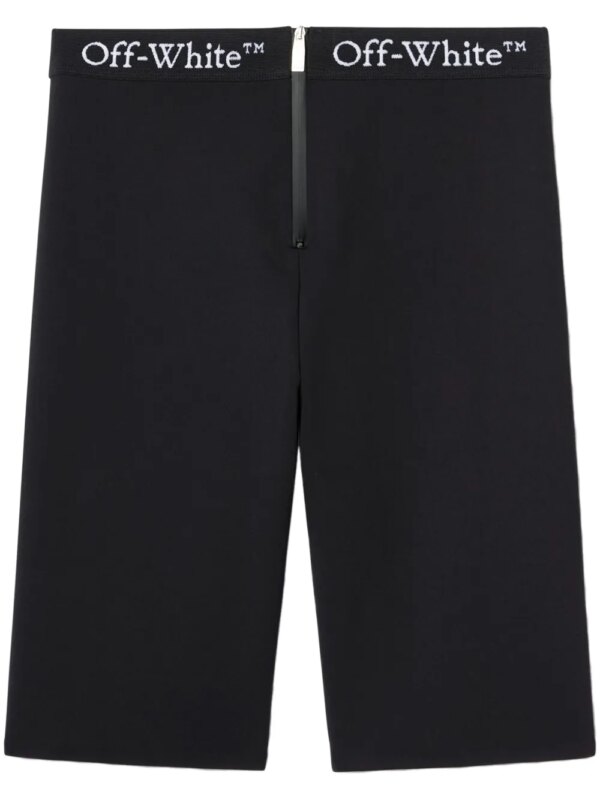 Off-White short zippé à bande logo - Noir