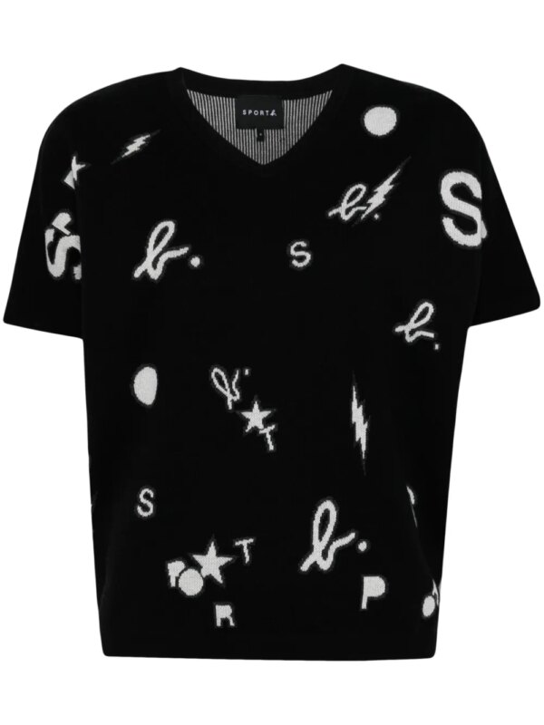 SPORT b. by agnès b. haut à logo en intarsia - Noir