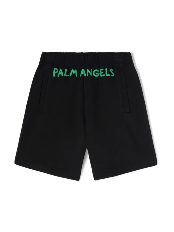 Palm Angels Kids short de sport à logo - Noir