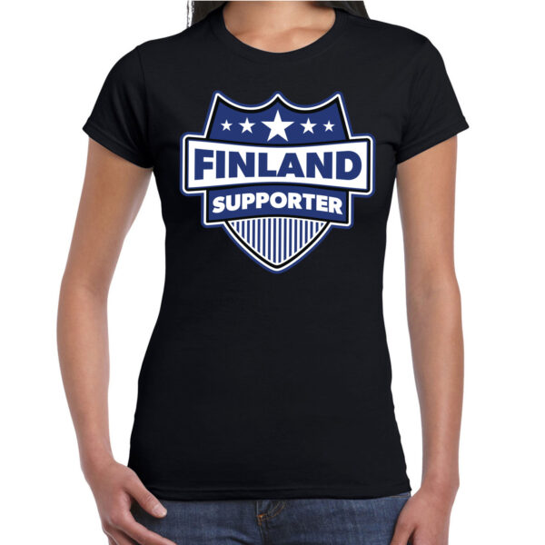 Finland supporter t-shirt zwart voor dames