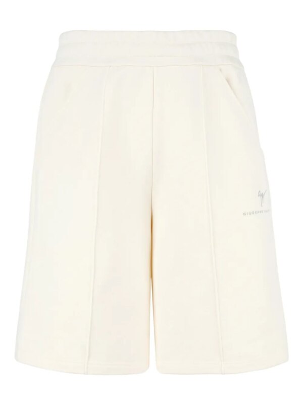 Giuseppe Zanotti short à logo brodé - Blanc
