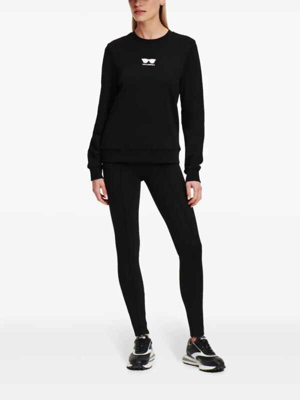 Karl Lagerfeld Sweater met borduurwerk van biologisch katoen - Zwart