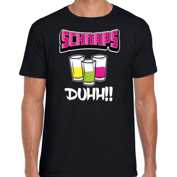 Apres ski t-shirt voor heren - schnaps - zwart - apres ski/wintersport - skien