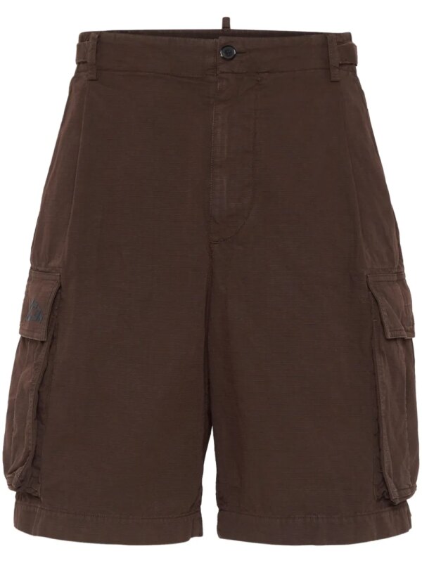 DSQUARED2 short de sport en coton - Marron