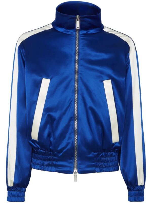 DSQUARED2 veste zippée à logo appliqué - Bleu