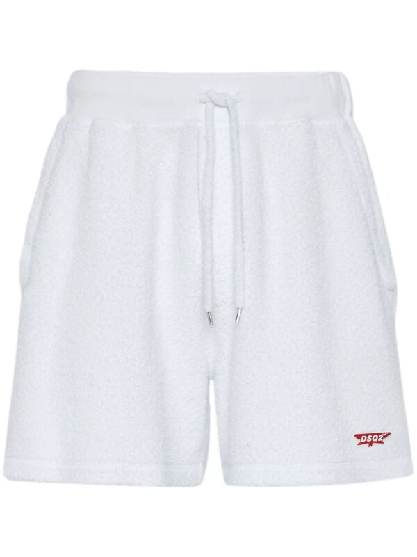 DSQUARED2 short de sport à logo appliqué - Blanc