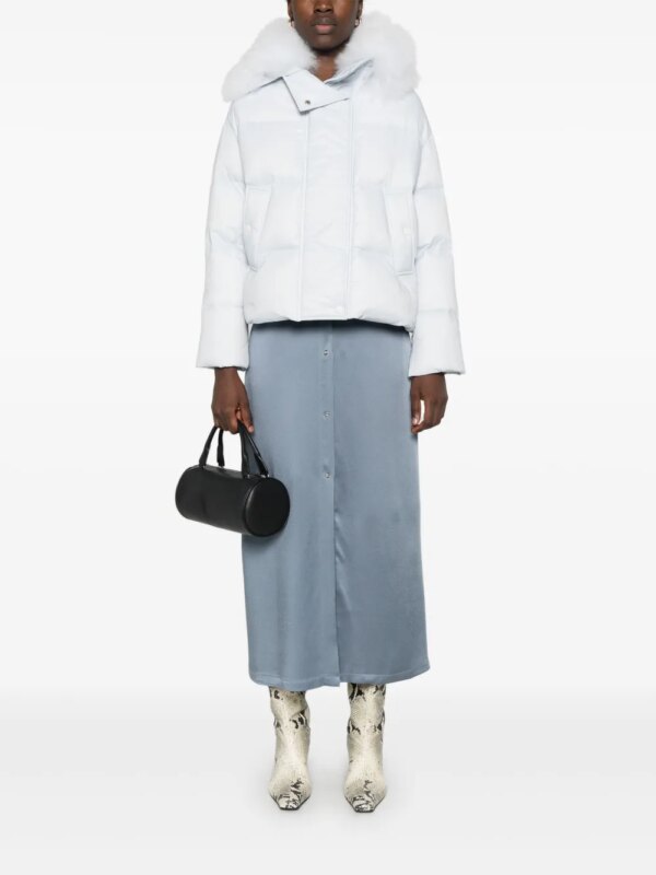 Yves Salomon Donsjack van imitatiebont - Blauw