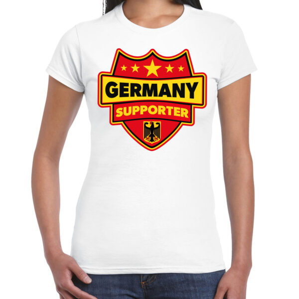 Duitsland / Germany supporter t-shirt wit voor dames