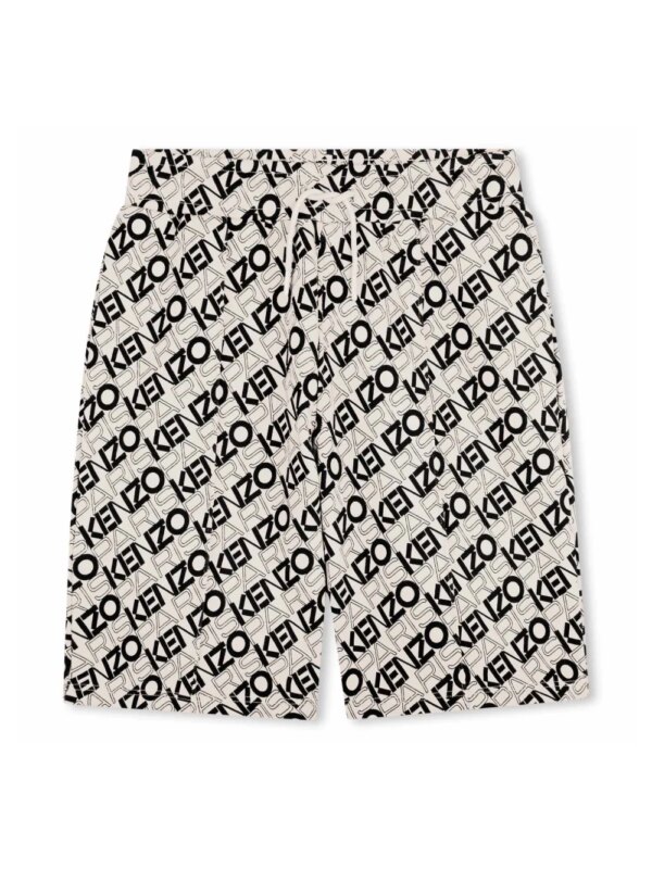 Kenzo Kids short de sport à logo imprimé - Tons neutres