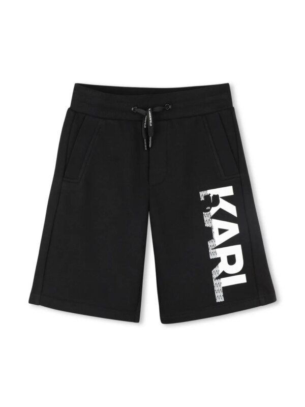 Karl Lagerfeld Kids short de sport à logo imprimé - Noir