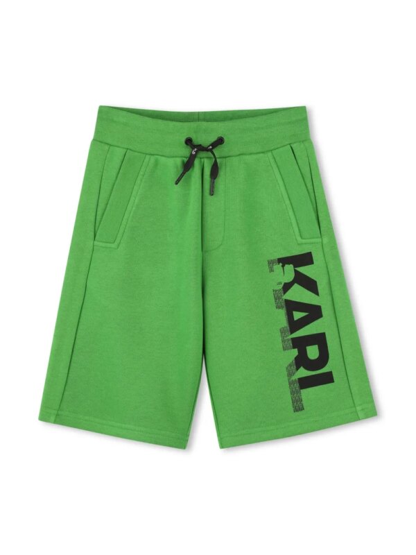 Karl Lagerfeld Kids short de sport à logo imprimé - Vert