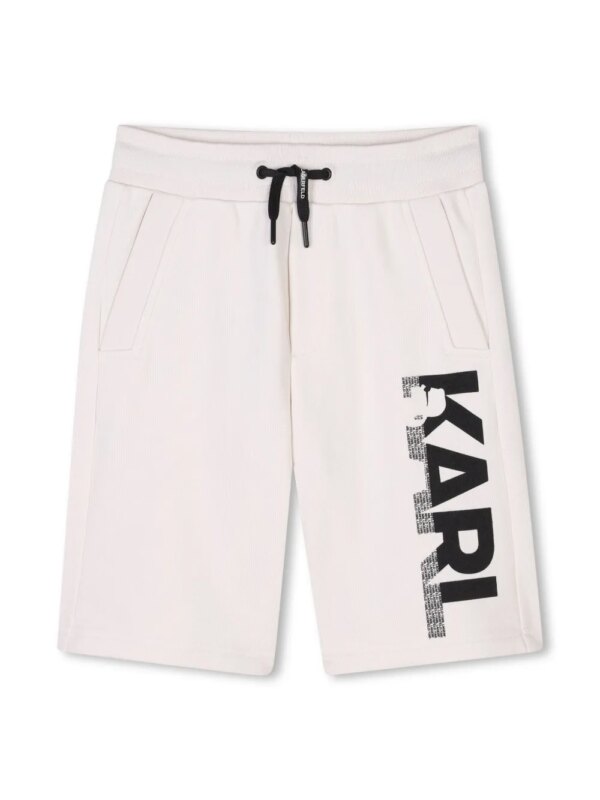 Karl Lagerfeld Kids short de sport à logo imprimé - Blanc