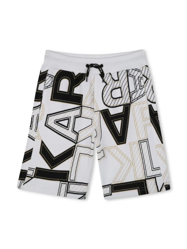 Karl Lagerfeld Kids short de sport à logo imprimé - Blanc