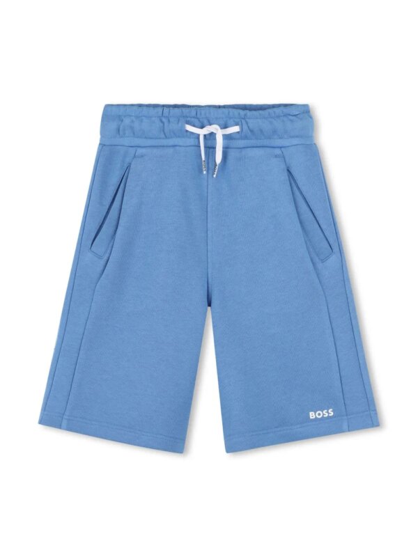 BOSS Kidswear short de sport à logo imprimé - Bleu