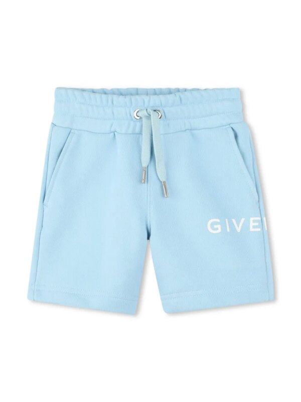 Givenchy Kids short de sport à logo imprimé - Bleu