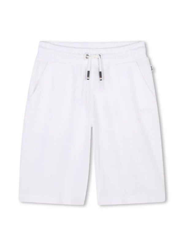 BOSS Kidswear short de sport à logo brodé - Blanc