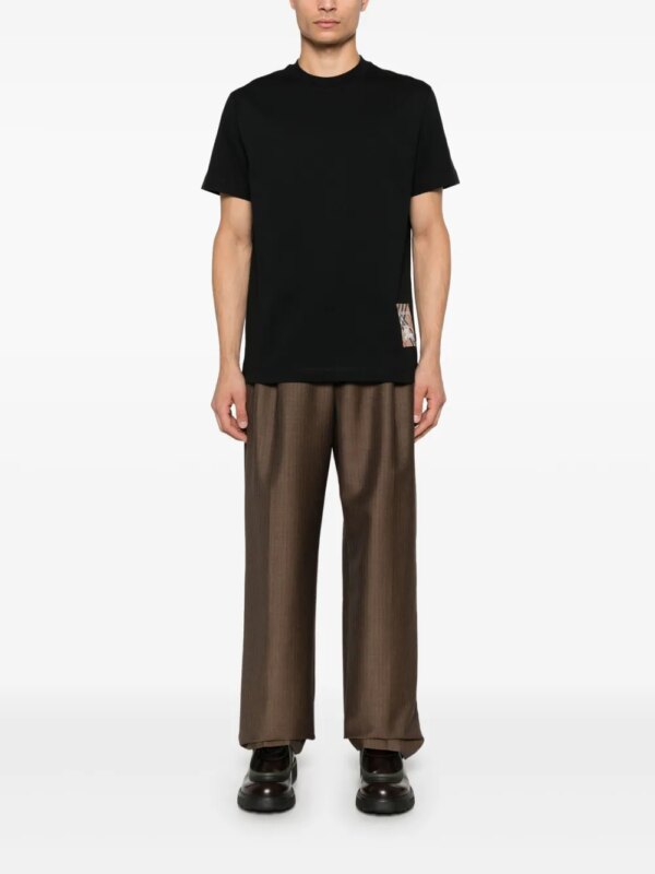 Burberry Katoenen T-shirt met Check-logopatch - Zwart