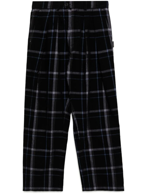 SPORT b. by agnès b. pantalon ample à carreaux - Bleu