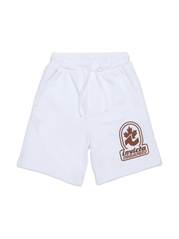 DSQUARED2 KIDS short de sport à logo imprimé - Blanc