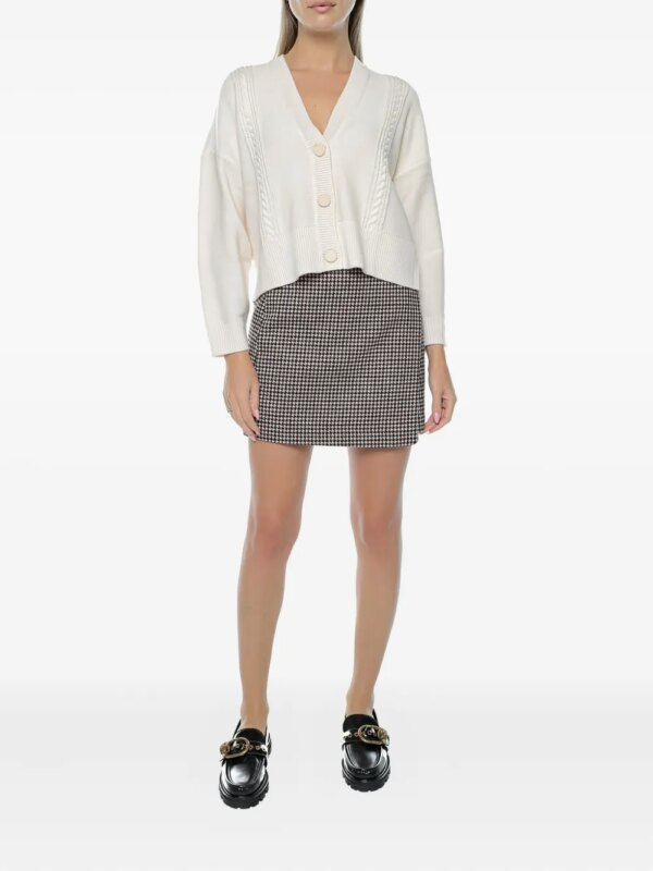 Armani Exchange Kabelgebreid vest met knoop - Wit