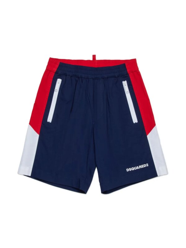 DSQUARED2 KIDS short de sport à design colour block - Bleu