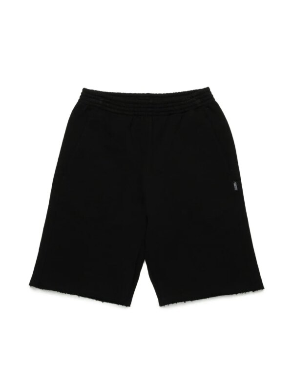 MM6 Maison Margiela Kids short de sport à poches latérales fendues - Noir