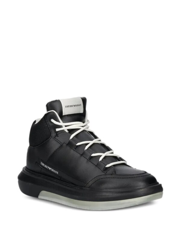 Emporio Armani High-top sneakers met vlakken - Zwart