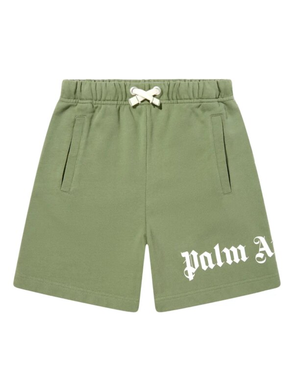 Palm Angels Kids short de sport à logo imprimé - Vert