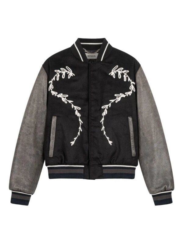 ROUGH. veste Vintage Varsity - Noir
