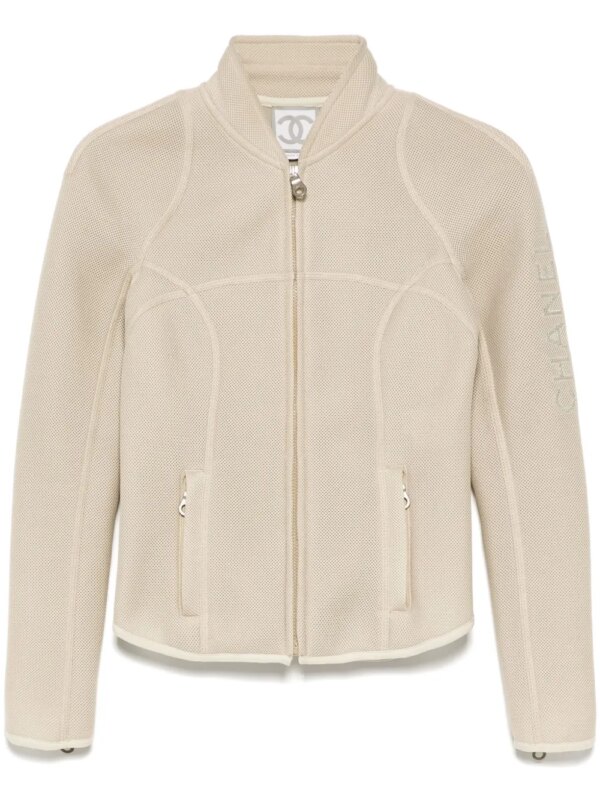 CHANEL Pre-Owned veste sport line à logo (2003) - Tons neutres
