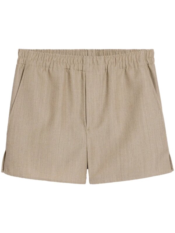 AMI Paris short à taille élastiquée - Marron