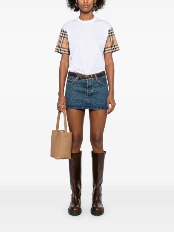 Burberry T-shirt met Vintage Check-detail - Wit